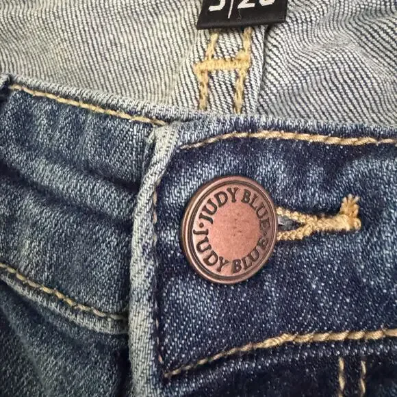 Judy Blue Jeans Womens 3 26 Boyfriend Fit Distressed Ripped Medium Wash Denim - Picture 15 of 16